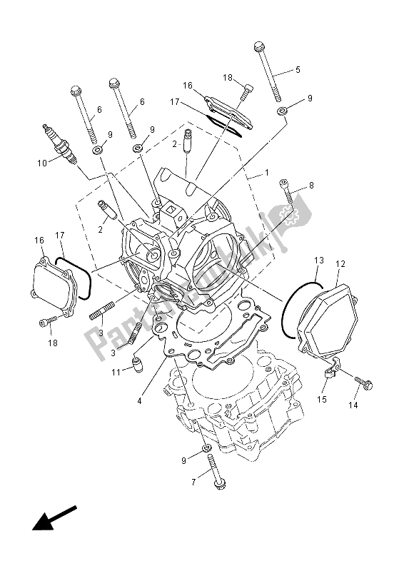 Alle onderdelen voor de Cilinderkop van de Yamaha XT 660 ZA Tenere 2015