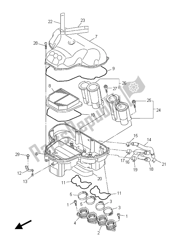 Toutes les pièces pour le Admission du Yamaha FZ8 NA 800 2015