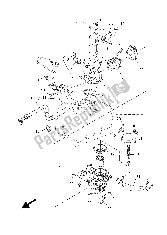 All parts for the Intake of the Yamaha YP 400R 2013