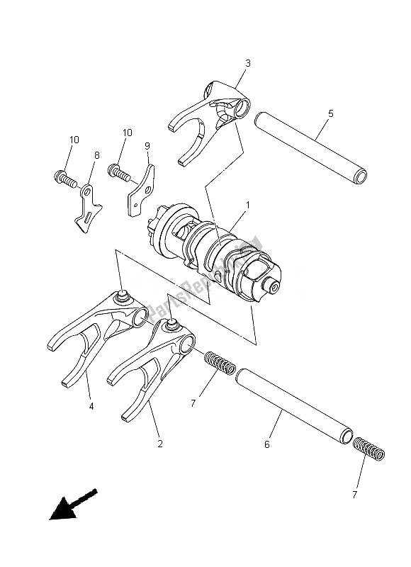 Alle onderdelen voor de Schakelnok & Vork van de Yamaha XT 1200Z 2014