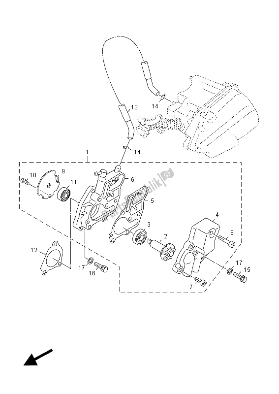 Tutte le parti per il Pompa Dell'acqua del Yamaha YN 50F 2015