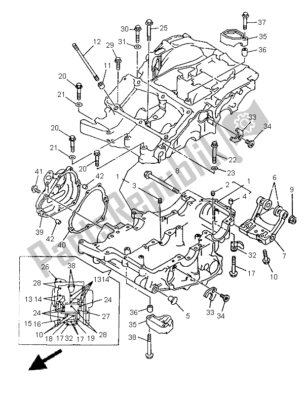 Tutte le parti per il Carter del Yamaha TRX 850 1997