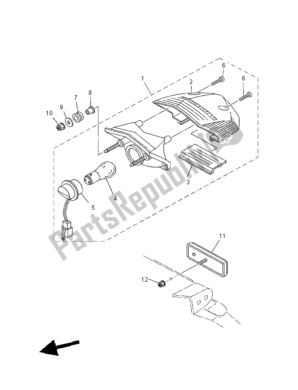 Tutte le parti per il Fanale Posteriore del Yamaha XT 660R 2007