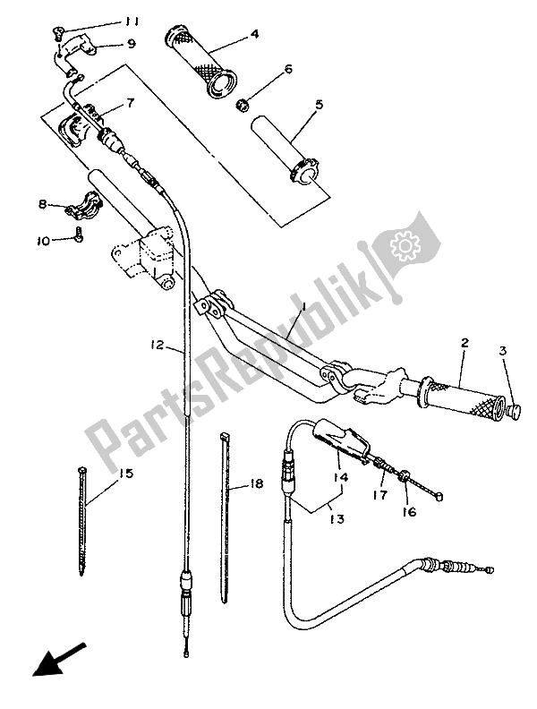 Tutte le parti per il Maniglia E Cavo Dello Sterzo del Yamaha TY 250Z 1993