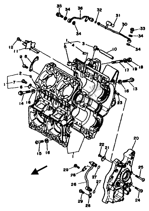 Toutes les pièces pour le Carter du Yamaha RD 500 LC 1985