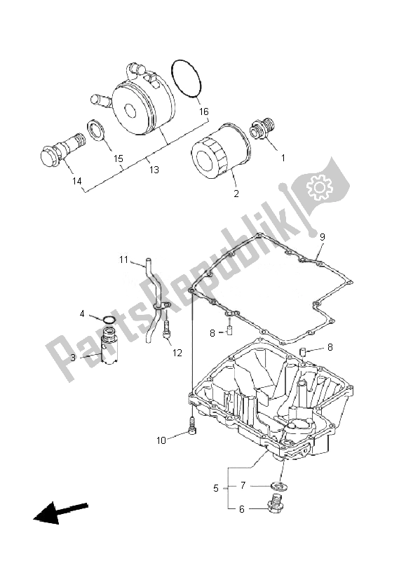 All parts for the Oil Cleaner of the Yamaha FZ1 S Fazer 1000 2010