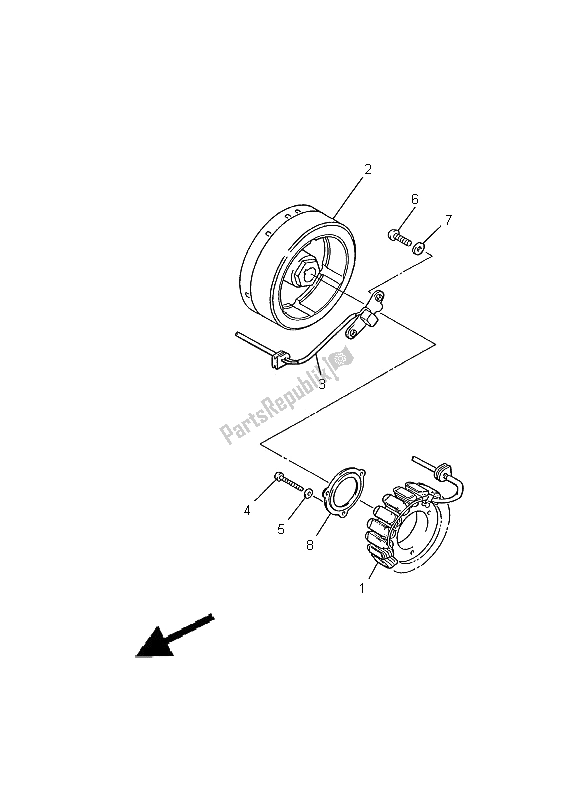 All parts for the Generator of the Yamaha XVZ 1300A Royalstar 2000