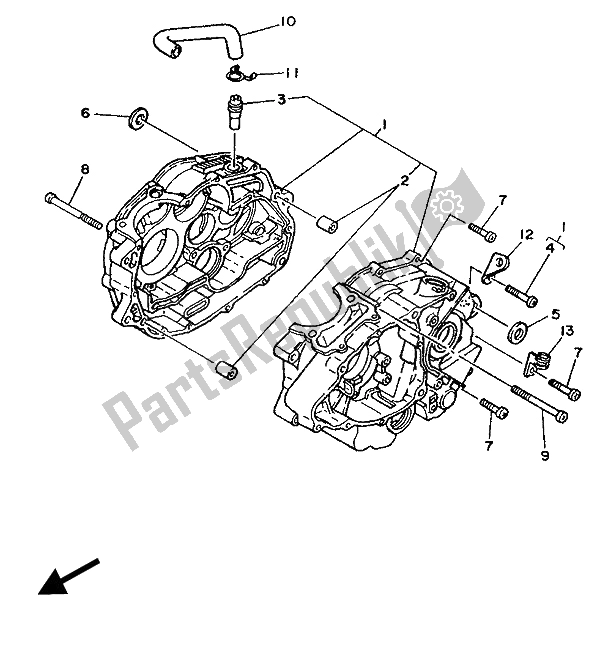 Tutte le parti per il Carter del Yamaha TW 200E 1989