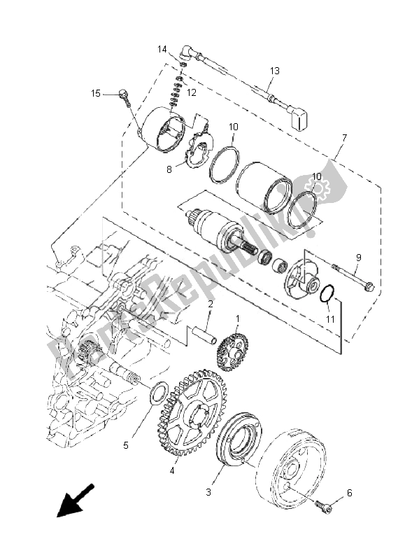 All parts for the Starter of the Yamaha XP 500A T MAX 2007