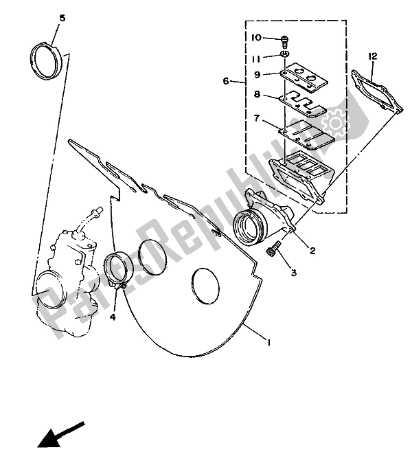 Toutes les pièces pour le Admission du Yamaha TZ 250 1990