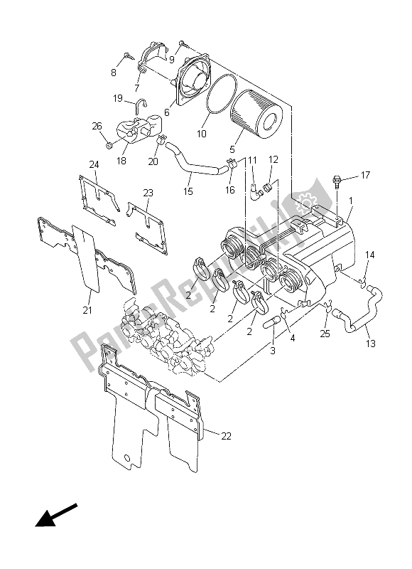 All parts for the Intake of the Yamaha XJR 1300C 2015