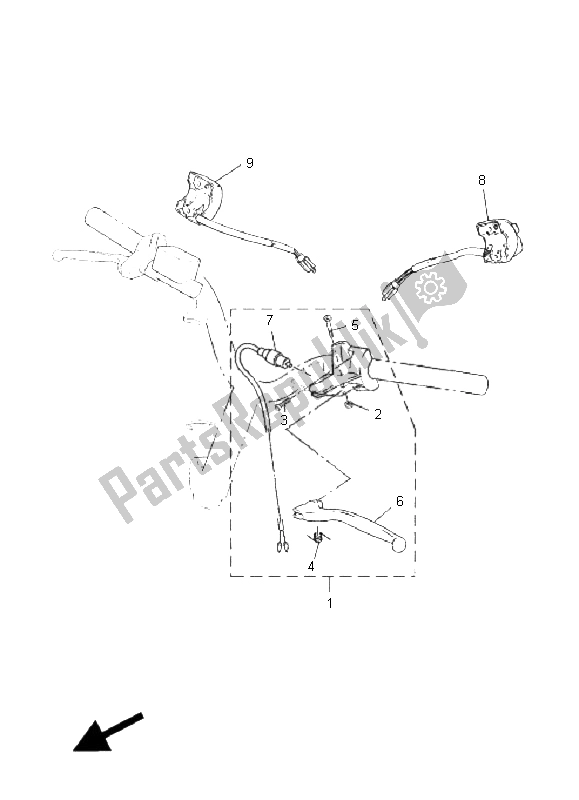 Alle onderdelen voor de Handvat Schakelaar & Hendel van de Yamaha CS 50 RR LC JOG 2008