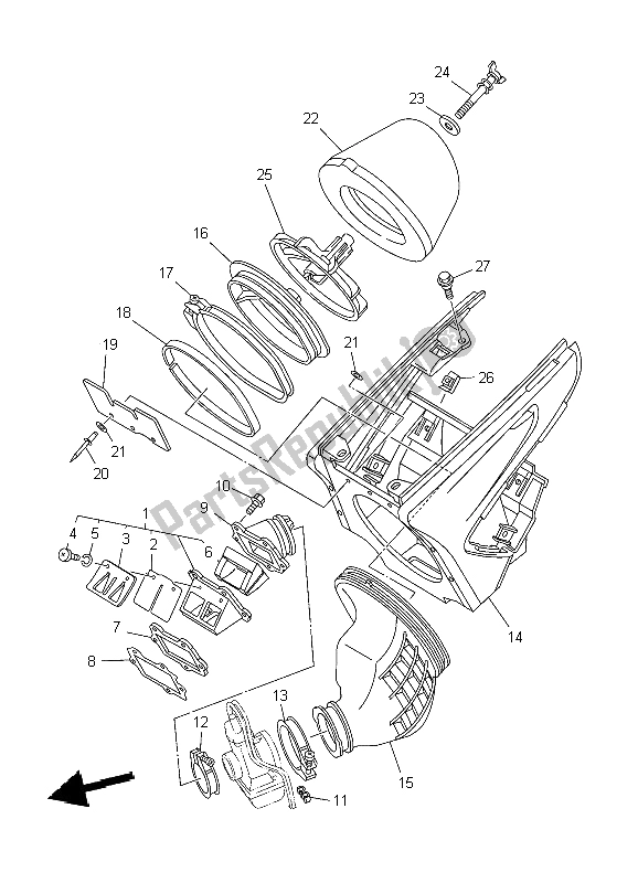 Tutte le parti per il Presa del Yamaha YZ 250 2004