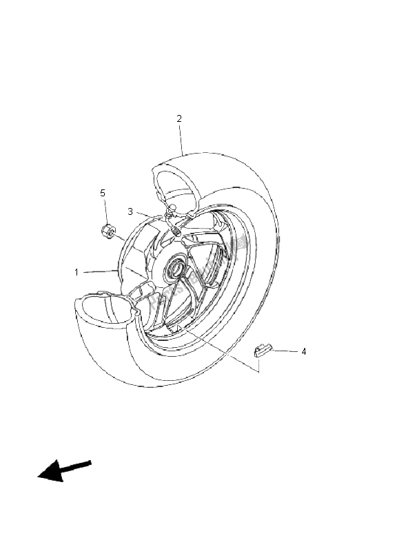 All parts for the Rear Wheel of the Yamaha YP 400 Majesty 2011