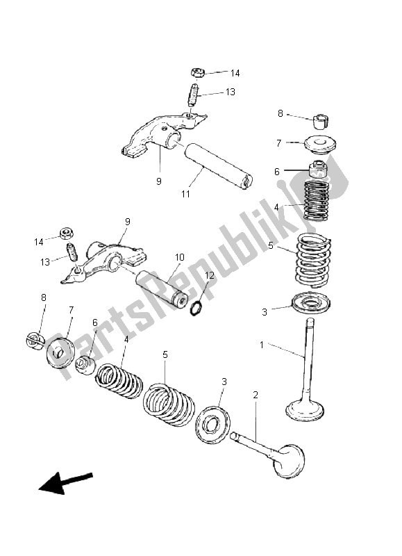 All parts for the Valve of the Yamaha YFM 250 Bruin 2005