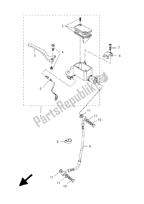 Wszystkie części do Przedni Cylinder G?ówny Yamaha CW 50L BWS 2009