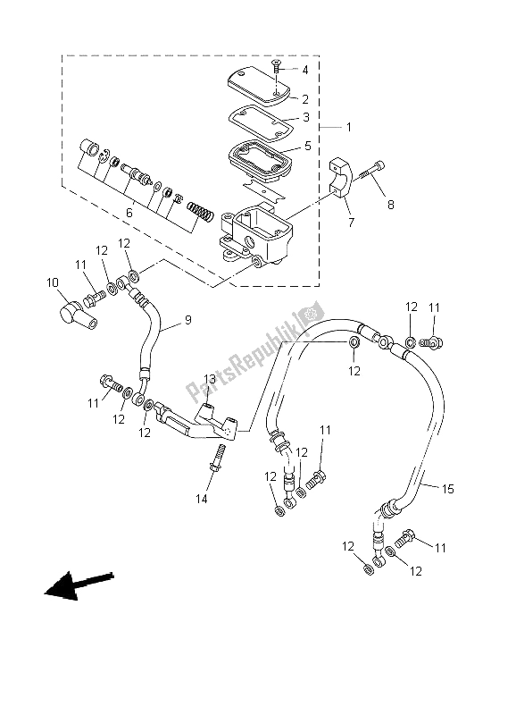Tutte le parti per il Pompa Freno Anteriore del Yamaha XVS 1100 Dragstar 2002