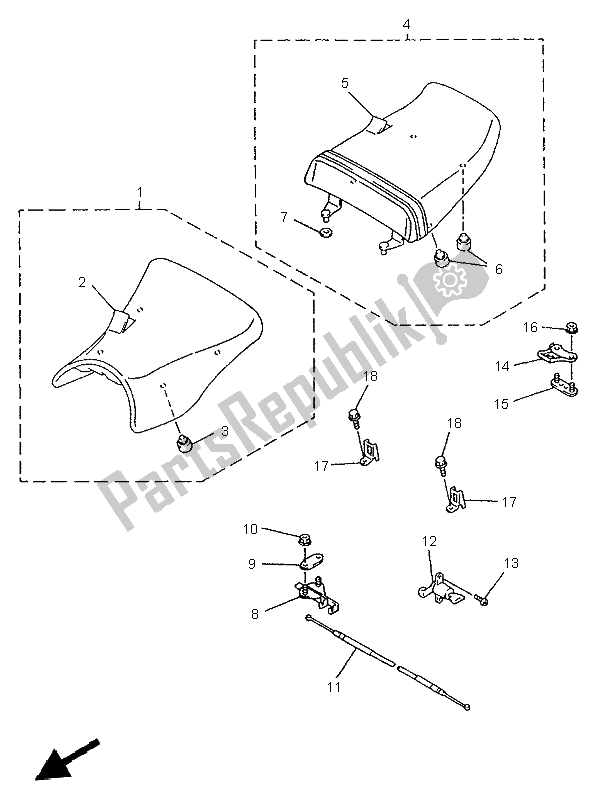 Tutte le parti per il Posto A Sedere del Yamaha YZF 1000R Thunderace 1997