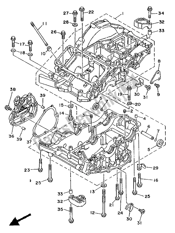 Todas las partes para Caja Del Cigüeñal de Yamaha TDM 850 1991