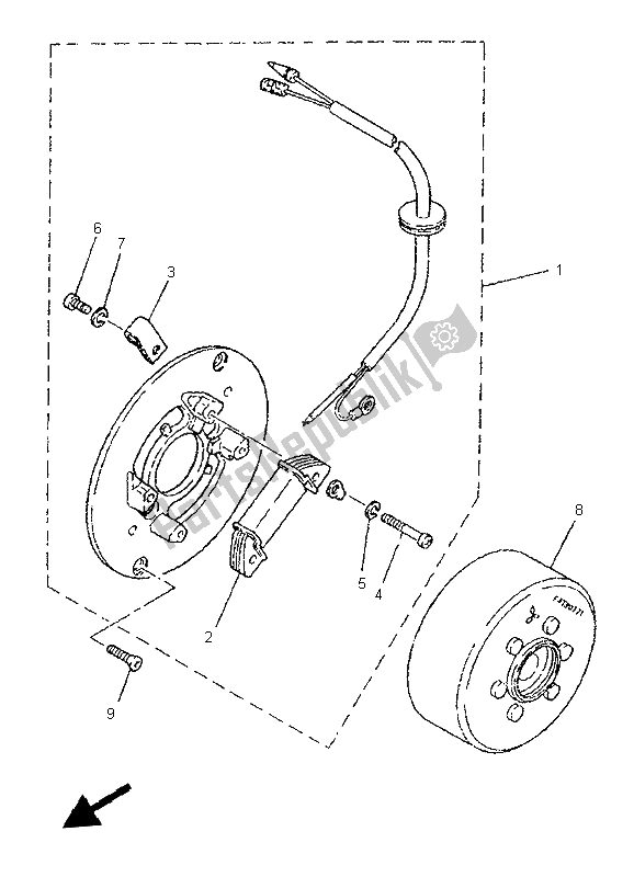 Wszystkie części do Generator Yamaha PW 80 1998