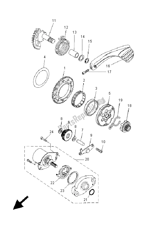 All parts for the Starter of the Yamaha EW 50N Slider 2009