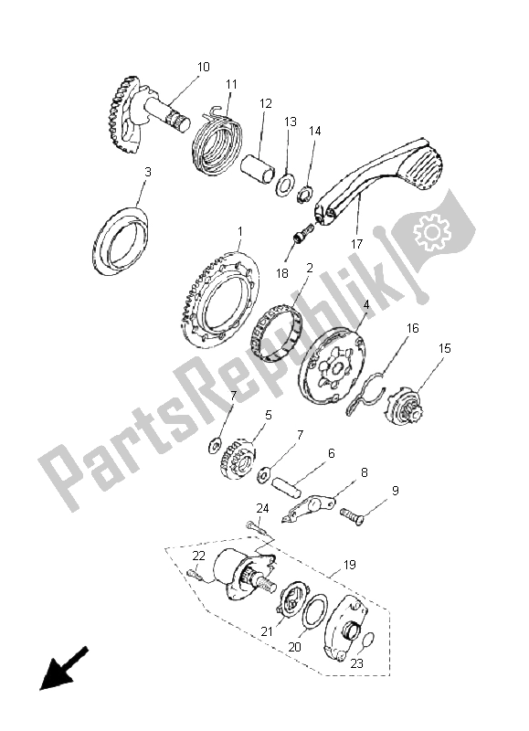 All parts for the Starter of the Yamaha CS 50 RR LC JOG 2009