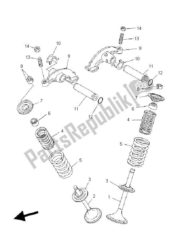 Tutte le parti per il Valvola del Yamaha YFM 350 BA Bruin 2X4 2006