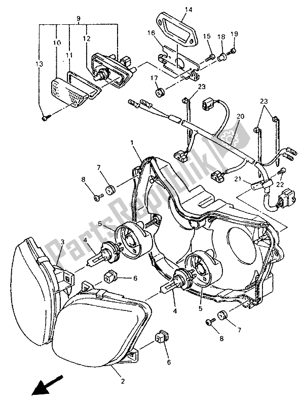 All parts for the Alternate (headlight) (for Fi-se) of the Yamaha YZF 750R 1994