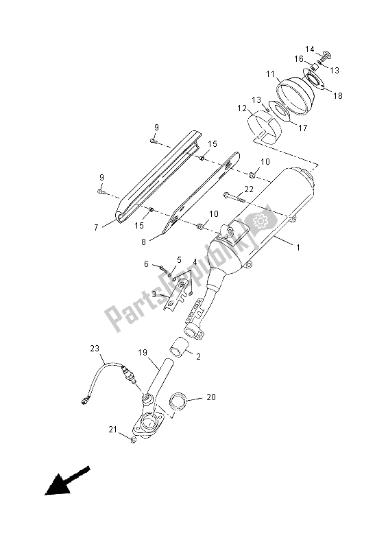 All parts for the Exhaust of the Yamaha YP 250 RA 2015