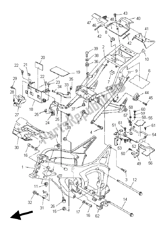 Toutes les pièces pour le Cadre du Yamaha FZ6 SA Fazer 600 2007