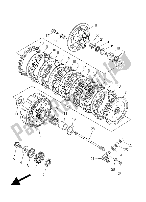 Todas las partes para Embrague de Yamaha YZ 250 2012