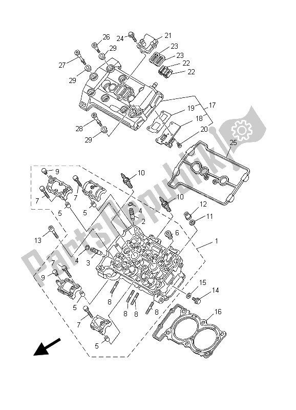 Tutte le parti per il Testata del Yamaha TDM 900 2003