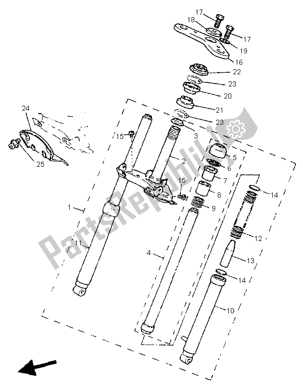 Todas las partes para Tenedor Frontal de Yamaha PW 50 1996