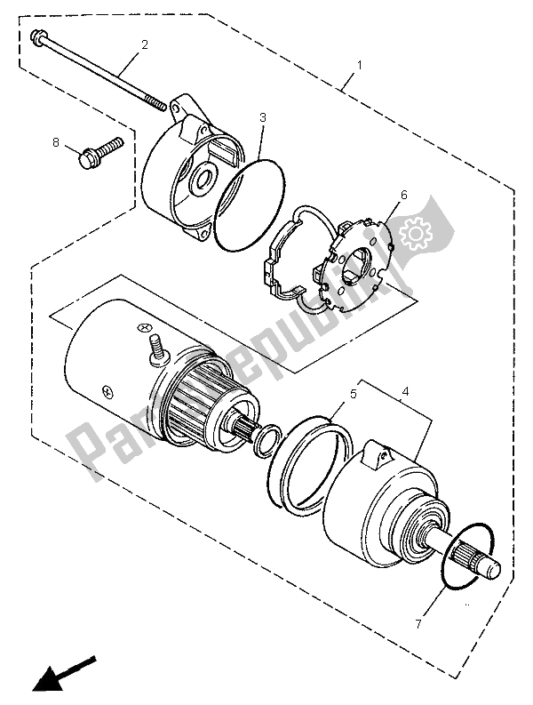 Toutes les pièces pour le Demarreur du Yamaha XV 1100 Virago 1996