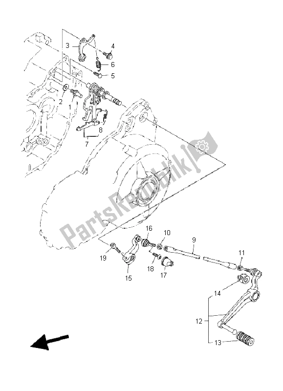 Wszystkie części do Wa? Ek Zmiany Biegów Yamaha MT 01 1670 2008