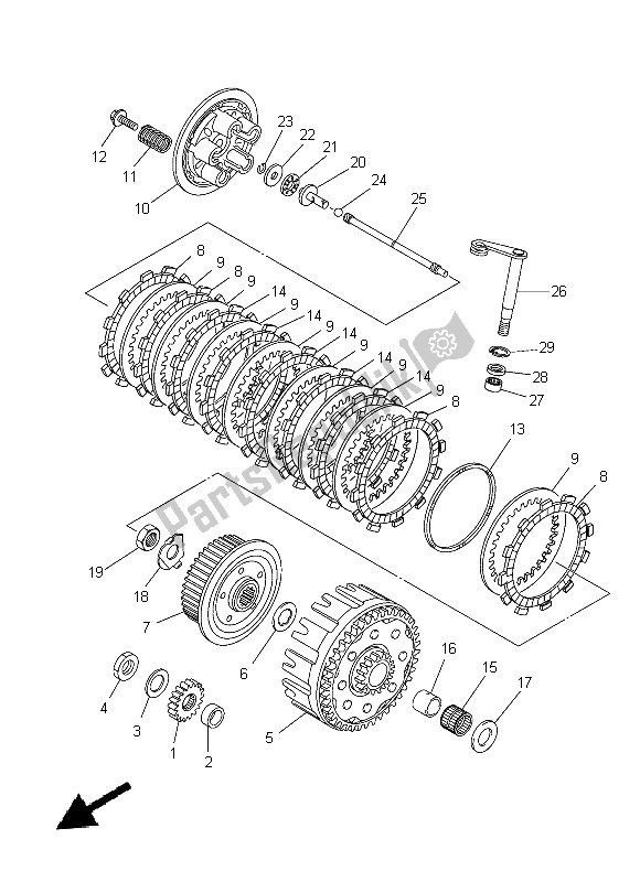 Todas las partes para Embrague de Yamaha YZ 250 FX 2015