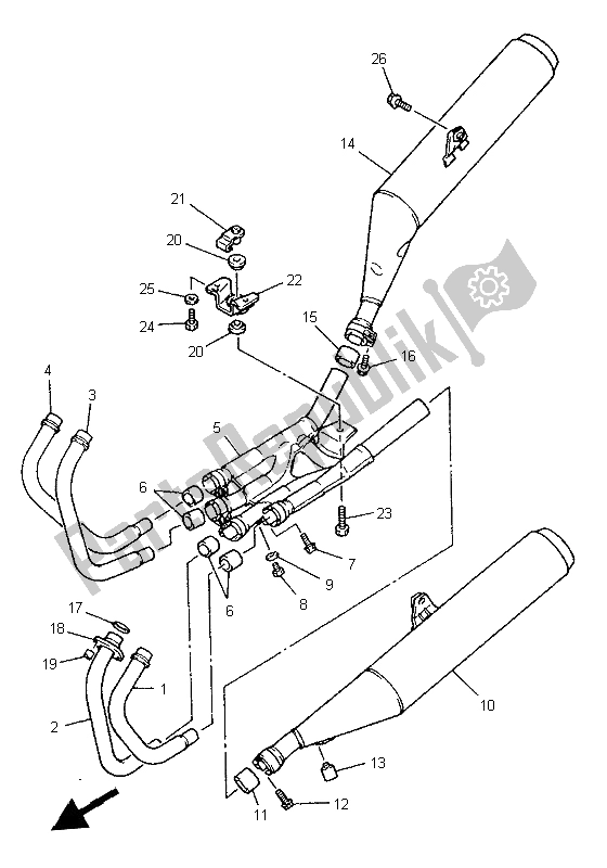 Wszystkie części do Wydechowy Yamaha XJ 900S Diversion 1997