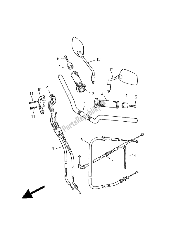 Tutte le parti per il Maniglia E Cavo Dello Sterzo del Yamaha XJ 600S Diversion 2000