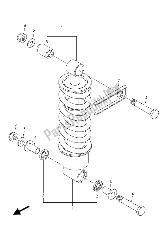 Todas as partes de Suspensão Traseira do Yamaha XJ6S 600 2015