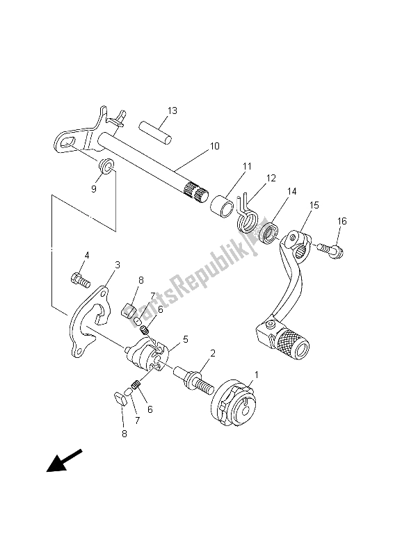 Todas las partes para Eje De Cambio de Yamaha YZ 250F 2003