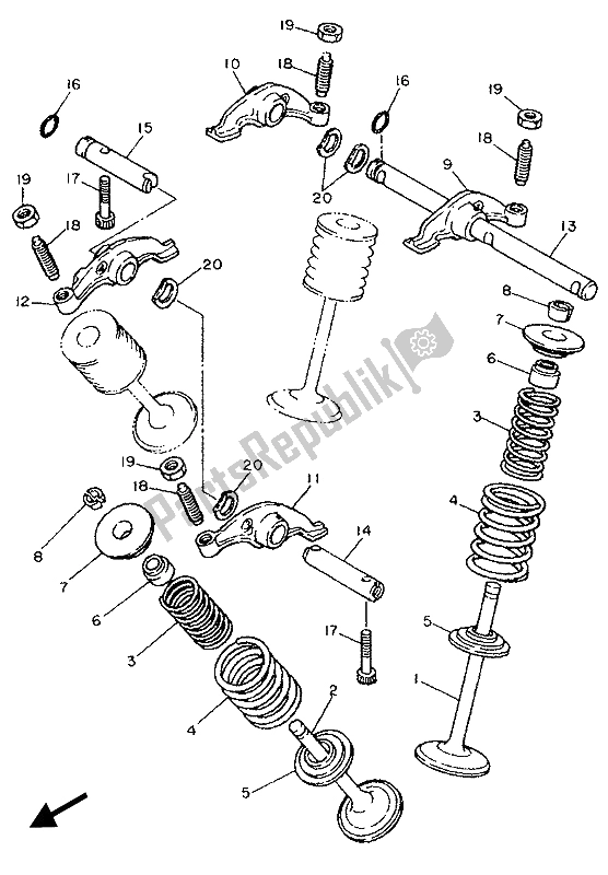 Toutes les pièces pour le Soupape du Yamaha XT 600 1987