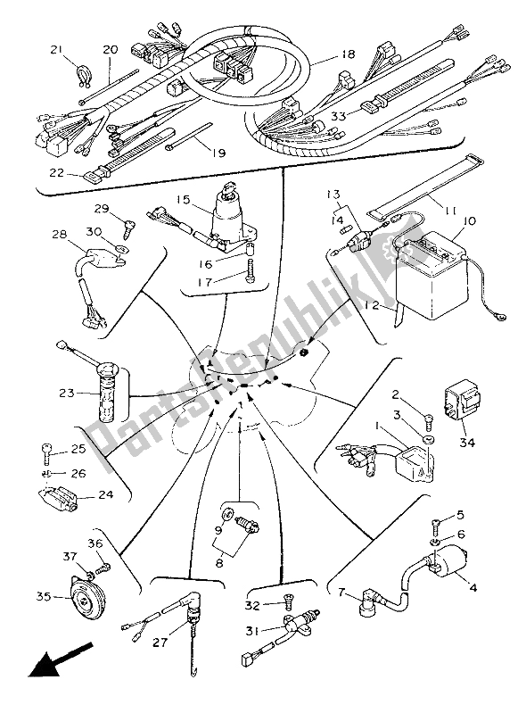 Toutes les pièces pour le électrique 1 du Yamaha YSR 50 1987