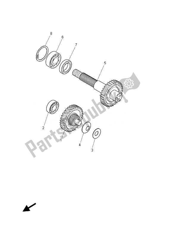 All parts for the Transmission of the Yamaha YN 50E 2013