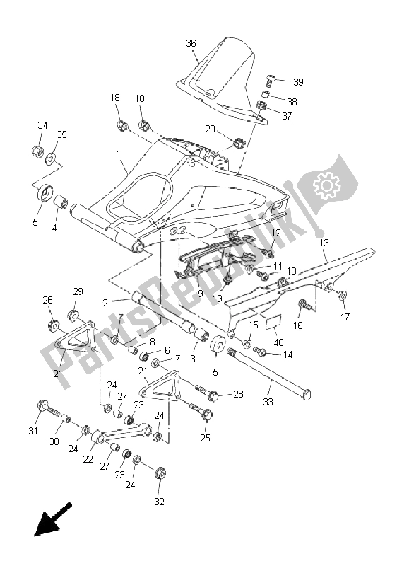 Tutte le parti per il Braccio Posteriore del Yamaha FZ1 N Fazer 1000 2011