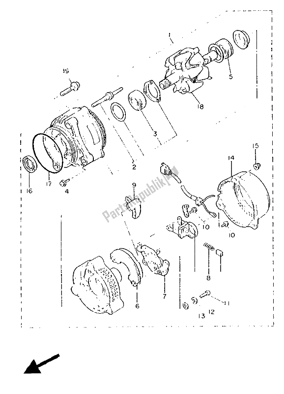 Toutes les pièces pour le Générateur du Yamaha FZ 750 Genesis 1991