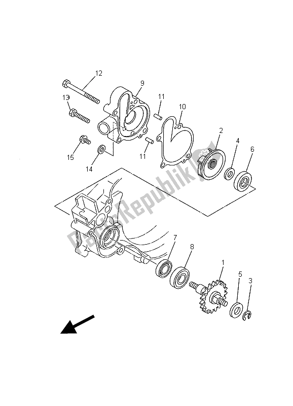 Todas las partes para Bomba De Agua de Yamaha YZ 125 2002