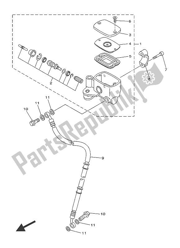 Tutte le parti per il Pompa Freno Anteriore del Yamaha XVS 1300 CU 2016