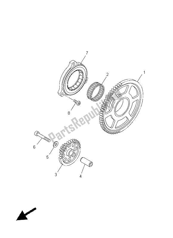 All parts for the Starter of the Yamaha YZF R1 1000 2014