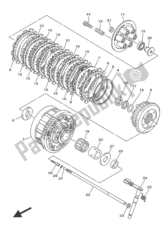 All parts for the Clutch of the Yamaha XJ6 FA 600 2016