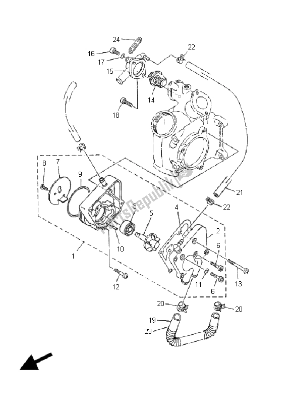 Todas as partes de Bomba De água do Yamaha YP 125R E Majesty 2008